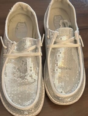 Hey Dudes Sequin Slip-On Sneakers - Silver